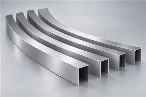 Curved Aluminum Baffles — AI-generated product visualization